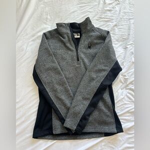 Spyder Black and Gray Quarter-Zip Pullover